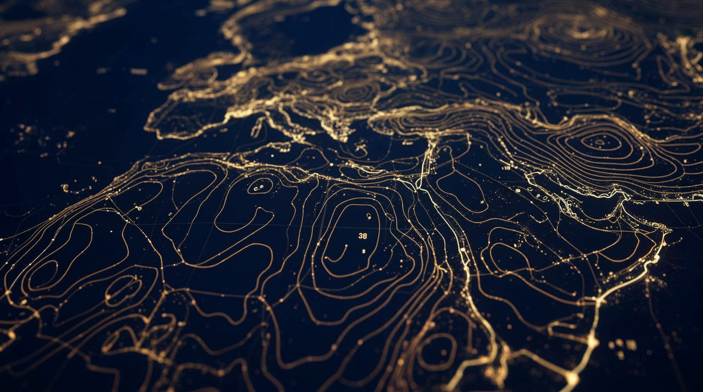 Topographic intelligence map across Europe and the Middle East